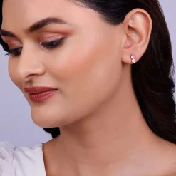 Rose Gold Zirconia Elegance Earrings