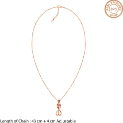 Rose Gold Zirconia Infinity Pendant With Link Chain