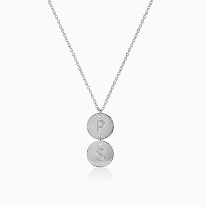 Silver Personalised The Pair Initial Necklace