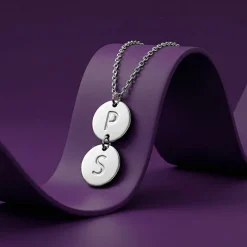Silver Personalised The Pair Initial Necklace