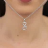 Silver All Hearts Pendant With Link Chain