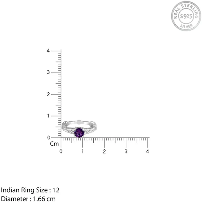 Silver Amethyst Crown Ring
