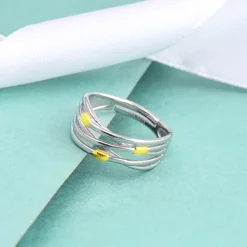 Silver and Golden Weave Ring