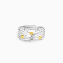 Silver and Golden Weave Ring