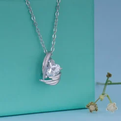 Silver Angel Wings of Protection Necklace
