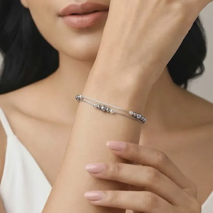 Silver Angelina Pearl Bracelet