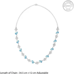 Silver Aqua Blue Floral Set