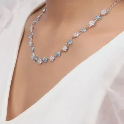 Silver Aqua Blue Floral Set