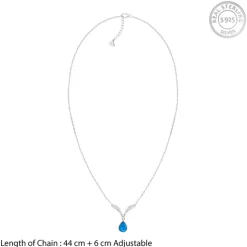 Silver Aqua Blue Necklace