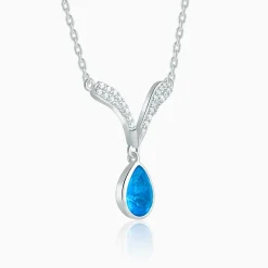 Silver Aqua Blue Necklace
