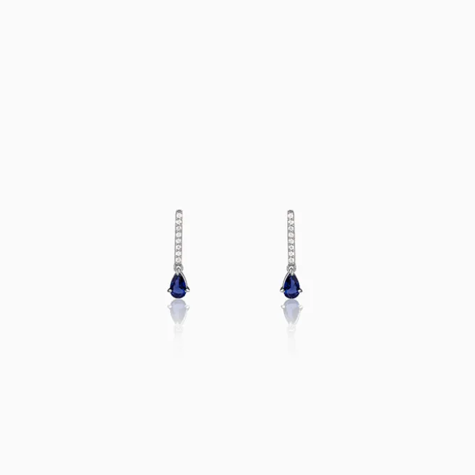 Silver Aqua Drop Earrings