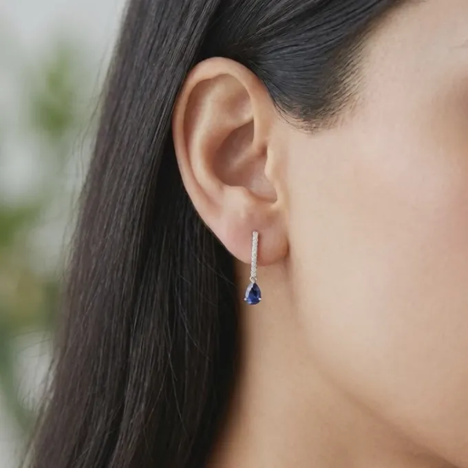 Silver Aqua Drop Earrings