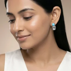 Silver Arbor Hammered Drop Earrings