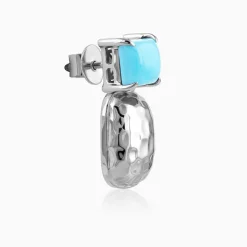 Silver Arbor Hammered Drop Earrings