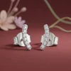 Silver Arc Stud Earrings