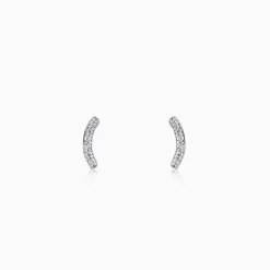 Silver Arc Stud Earrings