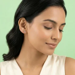 Silver Arc Stud Earrings