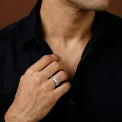 Silver Architect Band For Him (Size 17)