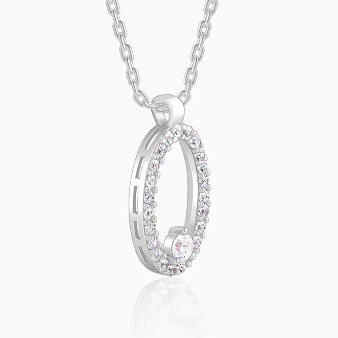Silver Arena Pendant With Link Chain