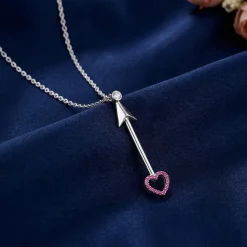 Silver Arrow of Love Necklace