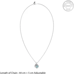 Silver Artemisia Pendant with Link Chain