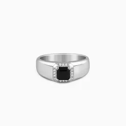 Silver Asphalt Ring For Him