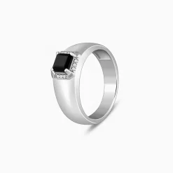 Silver Asphalt Ring For Him
