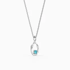 Silver Asteria Pendant with Link Chain