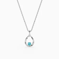 Silver Asteria Pendant with Link Chain