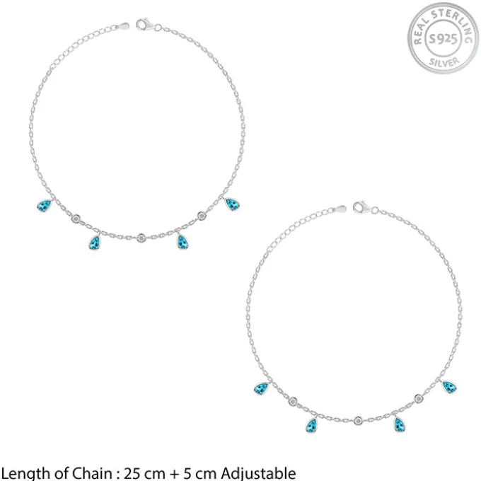 Silver Asterope Anklet