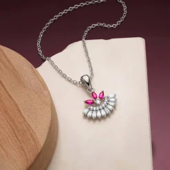 Silver Athena Spark Pendant with Link Chain