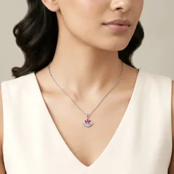Silver Athena Spark Pendant with Link Chain