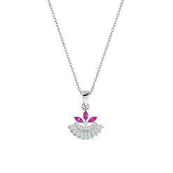 Silver Athena Spark Pendant with Link Chain