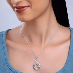 Silver Aurelia Pendant With Link Chain