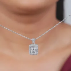 Silver Aurelia Starburst Locket Pendant With Link Chain