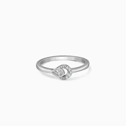 Silver Aurora Pear Ring
