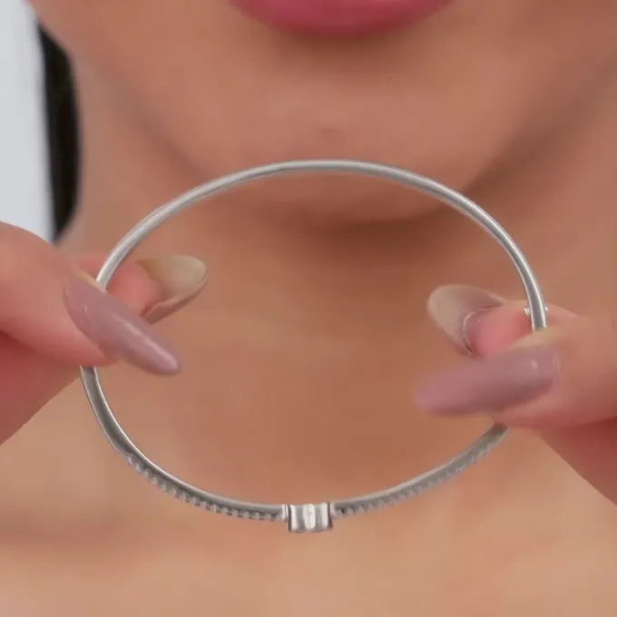 Silver Aww So Cute Bangle Bracelet