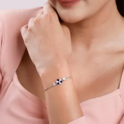 Silver Azure Bloom Bracelet