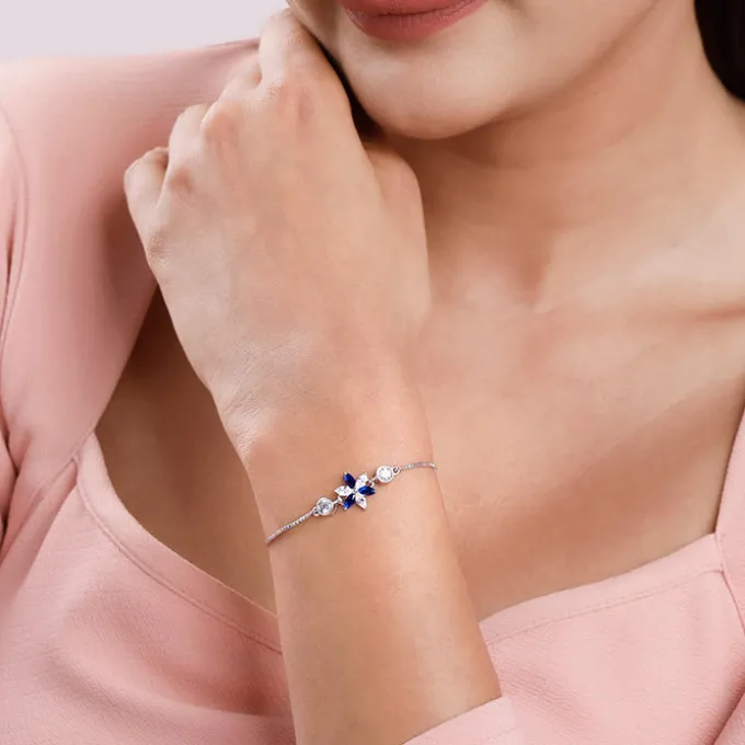 Silver Azure Bloom Bracelet