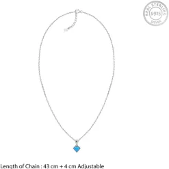 Silver Azure Muse Pendant With Link Chain