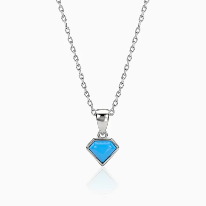 Silver Azure Muse Pendant With Link Chain