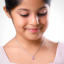 Silver Baby Elephant Kids Pendant with Link Chain