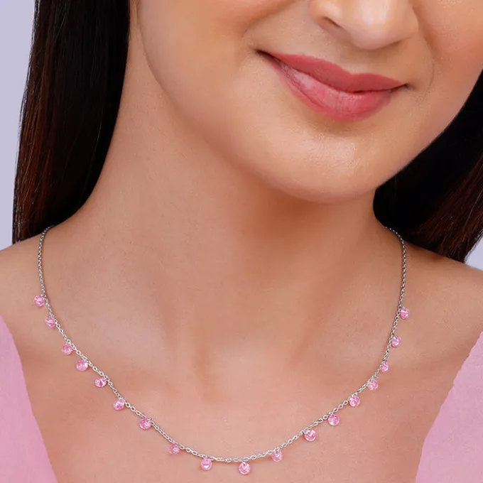 Silver Baby Pink Fantasy Necklace