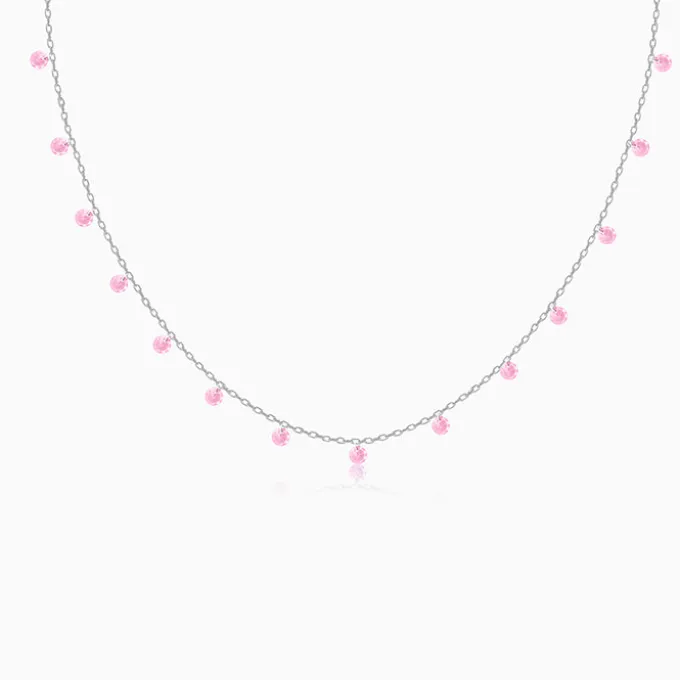 Silver Baby Pink Fantasy Necklace