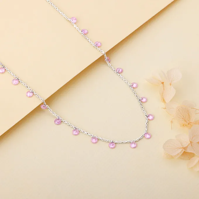 Silver Baby Pink Fantasy Necklace