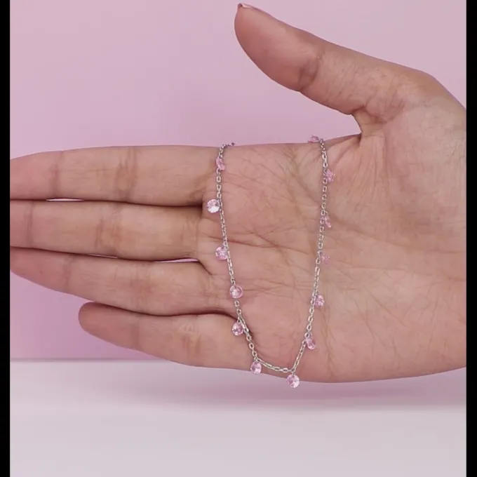 Silver Baby Pink Fantasy Necklace