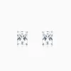 Silver Baguette Zircon Studs