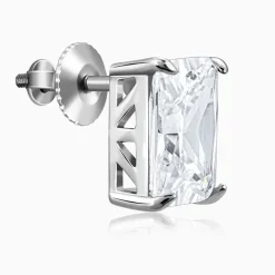 Silver Baguette Zircon Studs