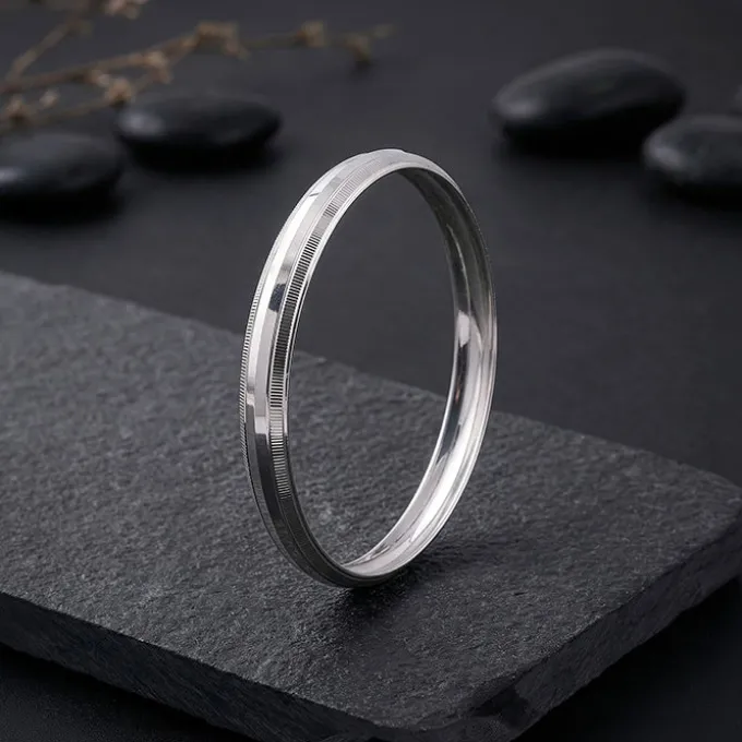 Silver Baldev Kada For Him (Size 2.6)