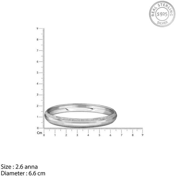 Silver Baldev Kada For Him (Size 2.6)